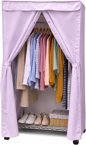 Miniatura 13 de Formosa Covers Funda portátil para estante de ropa, protege tu ropa del polvo, mantiene tu habitación organizada en beige caqui (solo funda)