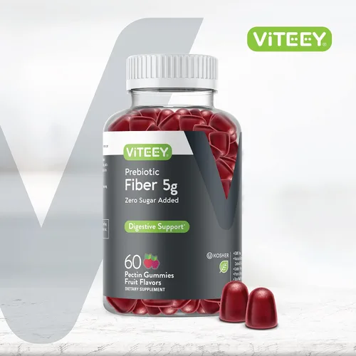 Miniatura 2 de Viteey Gomitas de fibra prebiótica para adultos, 0.18 oz - Gomitas de suplemento de fibra soluble digestiva y salud intestinal - Cero azúcar