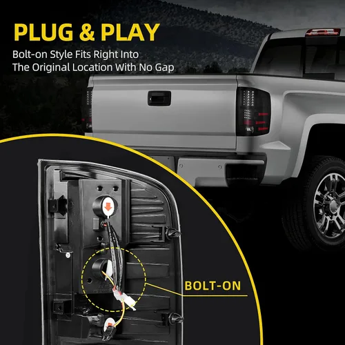 Miniatura 5 de DWVO Conjunto de luz trasera LED compatible con Chevy Silverado 1500/07-10 Silverado 2500 HD y 3500 HD