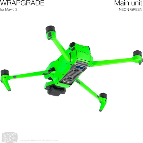 Miniatura 5 de WRAPGRADE Adhesivos de piel completa para DJI Mavic 3 / Mavic 3 Classic (verde neón)