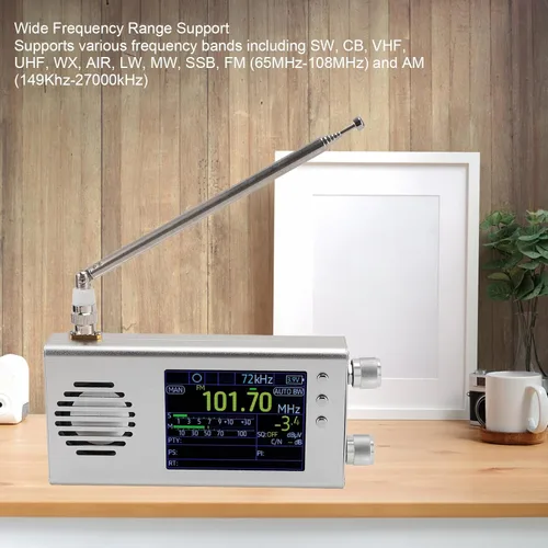 Miniatura 3 de TEF6686 Radio portátil SW, CB, VHF, UHF, WX, AIR, LW, MW, SSB receptor AM, para Dev Beta, pantalla LCD de 3.2 pulgadas, mini radio retro de bolsillo