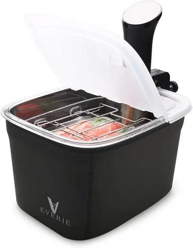 Miniatura 7 de EVERIE Recipiente Sous Vide de 12 Cuartos con Tapa de Bisagra Plegable y Estante Integrado Extraíble Compatible con Anova Nano AN400 y AN500-US00 e