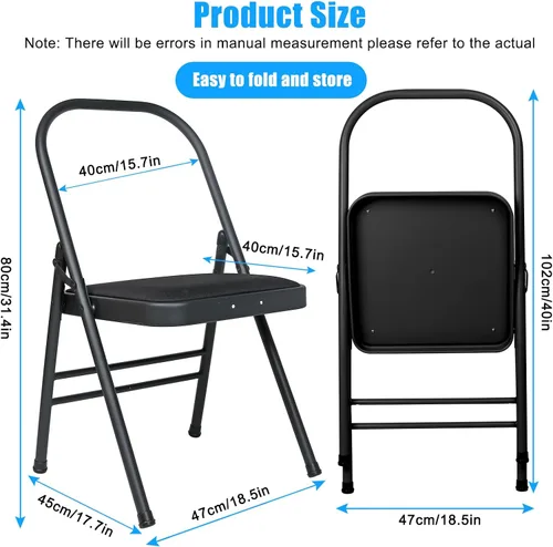 Miniatura 2 de INNOLIFE Foldable Backless Yoga Chair with Resistance Band for Abs & Core, Flexibility and Strength Training and Back Pain Relieving