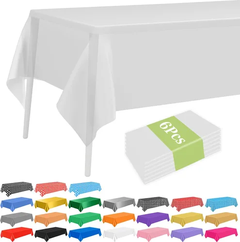 Miniatura 15 de PLULON 6 Pzas Manteles de Colores Arcoíris de Plástico Desechables Cubierta de Mesa para Mesas Rectangulares 54 x 108 Pulgadas Mantel Impermeable