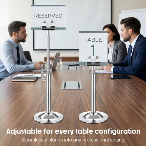 Miniatura 6 de Kathfly Juego de 12 soportes para números de mesa, ajustables, de metal, con clip de arpa, soporte de tarjeta desmontable para bodas, cumpleaños
