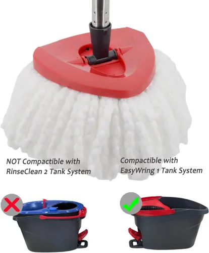Miniatura 2 de 4 piezas de cabezales de repuesto de trapeador de microfibra para trapeador giratorio, de fácil limpieza, incluye 2 paños de microfibra