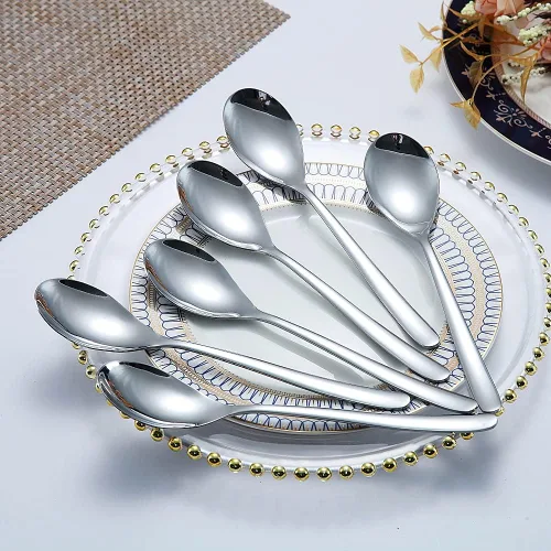 Miniatura 3 de Cucharas de cena de 6 piezas, cucharadas de acero inoxidable de 8.1 pulgadas, cucharas de sopa, cucharas de postre, cucharas de cubiertos