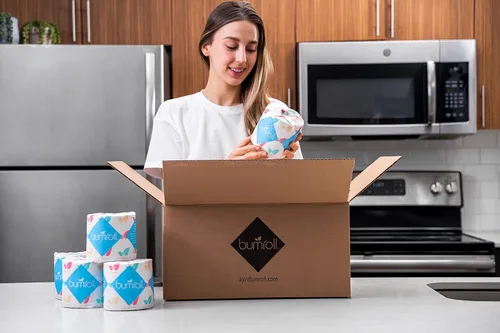 Miniatura 12 de 24 rollos de papel higiénico Bumroll reciclado y sostenible, suave, absorbente y ecológico, ideal para el hogar, la oficina y los baños, seguro
