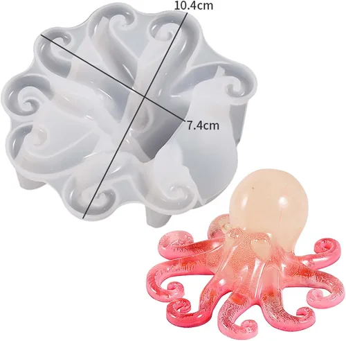 Miniatura 5 de Molde de fundición de resina de pulpo, molde de vela de animales para decoración del hogar y fabricación de velas