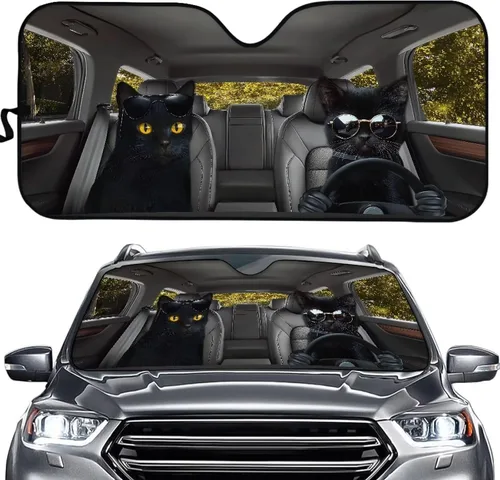 Miniatura 35 de SEANATIVE Parasol divertido para parabrisas de automóvil, protección contra rayos UV, protector de ventana delantera, diseño de ojos enojados