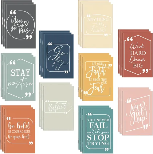 Miniatura 8 de Fulmoon 30 mini cuadernos a granel pequeños inspiradores de bolsillo y mini diarios a granel para regalos de agradecimiento a los empleados, bloc