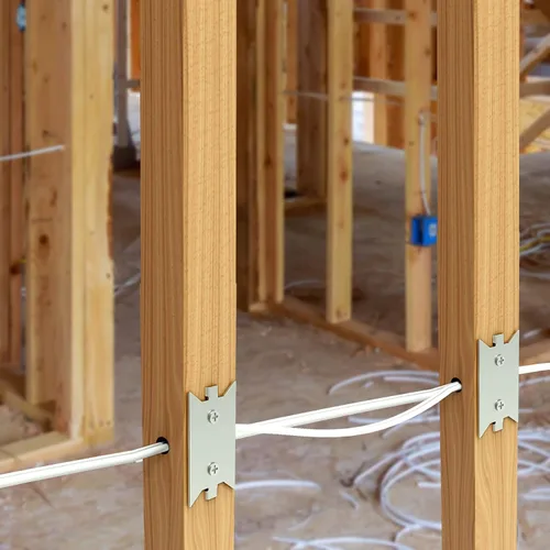 Miniatura 2 de Paquete de 200 placas de clavo para tachuelas de madera, placa protectora de alambre de cable, protector de placa de protección antiuñas, placas