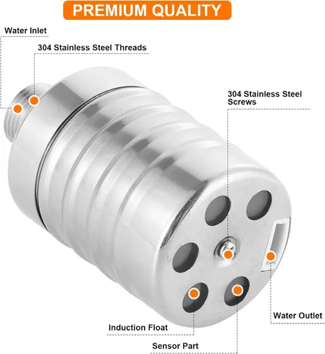 Miniatura 2 de Controlador automático de nivel de agua, válvula automática de control de nivel de agua de acero inoxidable, válvula de flotador de tanque de agua