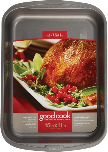 Miniatura 4 de Good Cook Utensilios Antiadherentes para Hornear, charola para asar, Plateado