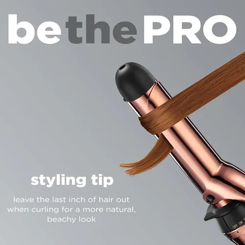 Miniatura 4 de INFINITIPRO BY CONAIR Rizador de titanio de oro rosa de 1 1/4 pulgadas, barril de 1 ¼ de pulgada produce rizos sueltos, para uso en cabello mediano