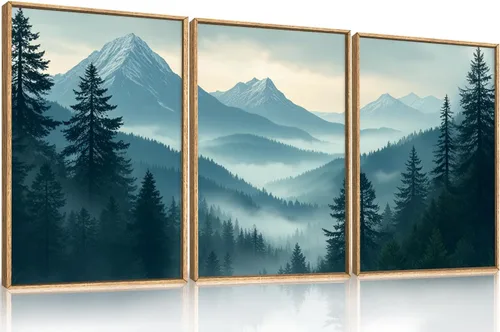 Miniatura 20 de Arte de Pared de Lienzo Enmarcado con Grandes Pinceladas Abstractas, Decoración de Pared Azul Marino Neutro, Pintura de Pared Moderna en Tonos