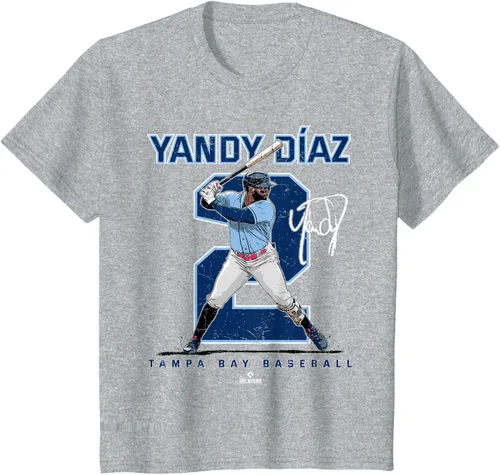 Miniatura 6 de Camiseta Number and Portrait Yandy Diaz Tampa Bay MLBPA, Negro