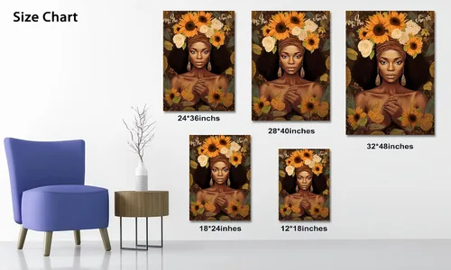 Miniatura 72 de Arte de pared afroamericano, decoración de rey y reina bailarín negro para sala de estar, arte de pareja de amor negro para dormitorio, lienzo