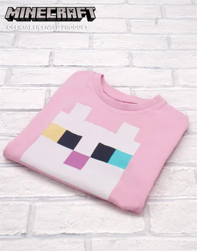 Miniatura 4 de Minecraft - Camiseta para niñas Camiseta de jugador rosa con lazo frontal de gatito para niños Ropa para niños, regalos de mercancía