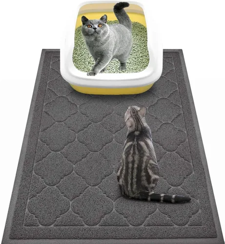 Miniatura 8 de WePet Tapete para caja de arena para gatos, almohadilla de PVC de alta calidad, alfombra de captura duradera, sin ftalatos, resistente a la orina