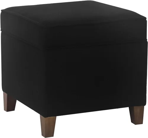 Miniatura 28 de Adeco Otomán Cubo de Piel Sintética Blanca de 18 Pulgadas de Alto con Almacenamiento, Taburetes Reposapiés de Silla de Terciopelo en Relieve 3D