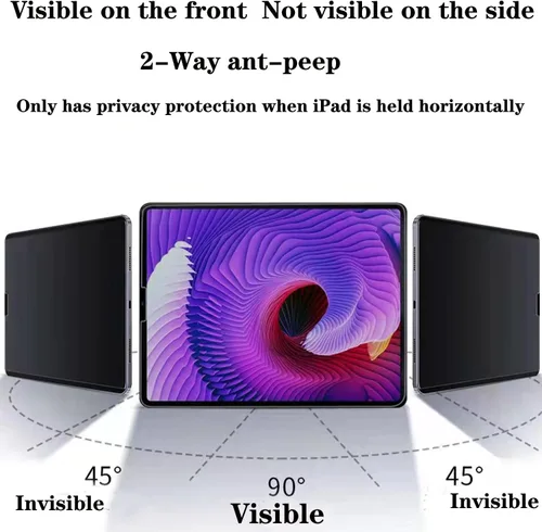 Miniatura 2 de Protector de pantalla de privacidad para Samsung Galaxy Tab A7 Lite SM-T220 8.7 pulgadas anti espía mate TPU película negra