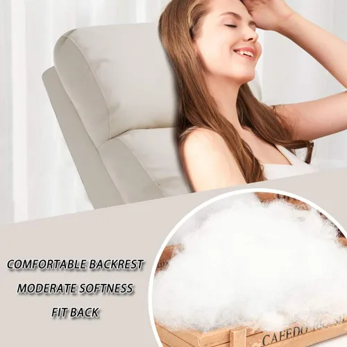Miniatura 4 de Silla reclinable para adultos, sillón reclinable de masaje, silla ergonómica con control remoto, silla reclinable para juegos, silla de lectura Beige