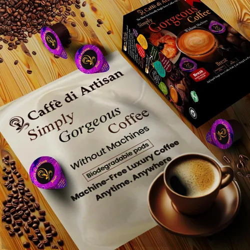 Miniatura 7 de Caffè di Artisan Cápsulas de café líquido de una sola porción que cambian el juego – Brezè – Tostado oscuro Intensidad – Fuerte, sin máquina. Todo