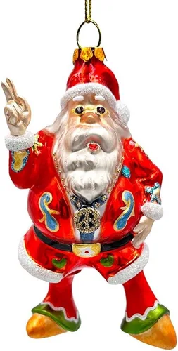 Miniatura 24 de Adorno de cristal soplado a mano de Papá Noel de safari aventurero, decoración navideña temática de viaje de explorador africano de la selva