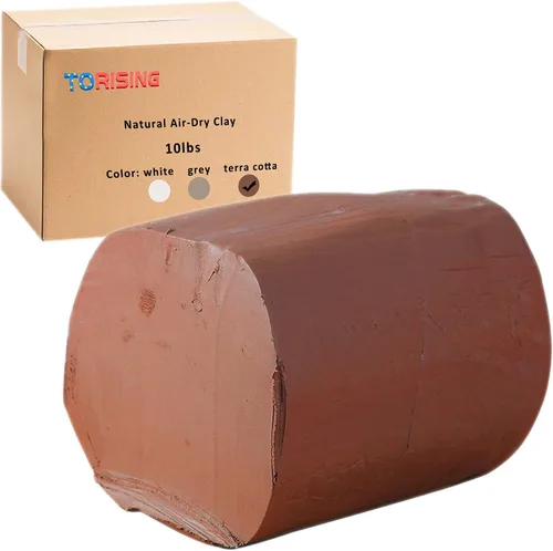 Miniatura 9 de Arcilla que se seca al aire 10 libras, Arcilla de modelado de cerámica para todo propósito para modelado a mano y torneado, No tóxica (Gris)