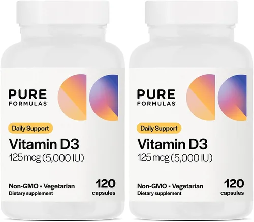 Miniatura 7 de PureFormulas Vitamina D3 5,000 UI 125 mcg - Suplemento de vitamina D pura para la formación saludable de huesos, dientes, salud cardiovascular
