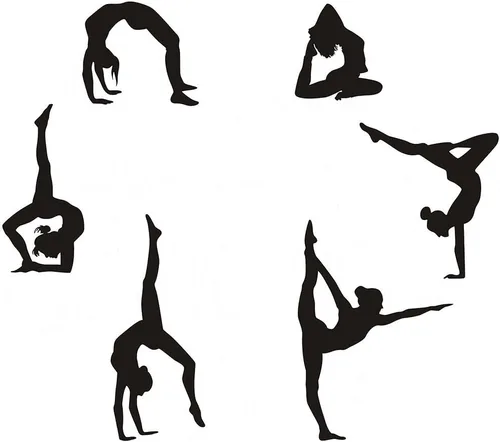 Miniatura 8 de Calcomanías de pared de gimnasia para niñas, arte de vinilo deportivo, arte de pared para habitación de los niños, decoración de pared para niñas