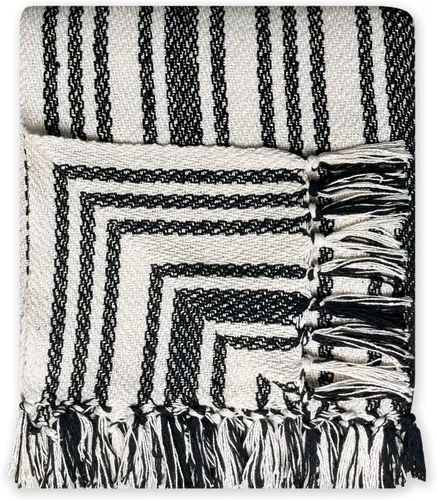 Miniatura 8 de Chardin home - Manta beige trenzada con tejido de punto gofre, 50x60 pulgadas, de algodón reciclado; grande, portátil, transpirable, amigable