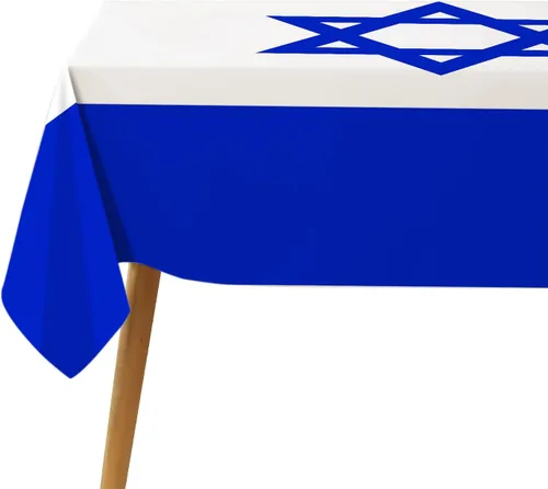 Miniatura 5 de Hafangry Mantel de bandera de Israel, decoración del Día de la Independencia de Israel, festival judío, cocina, comedor, decoración del hogar, 60 x