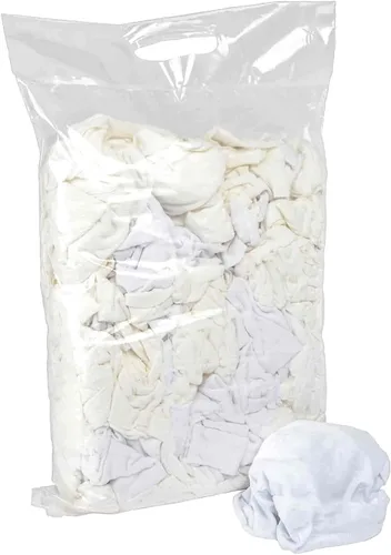 Miniatura 2 de Trapos de limpieza de tela de algodón de punto blanco premium (1.00)