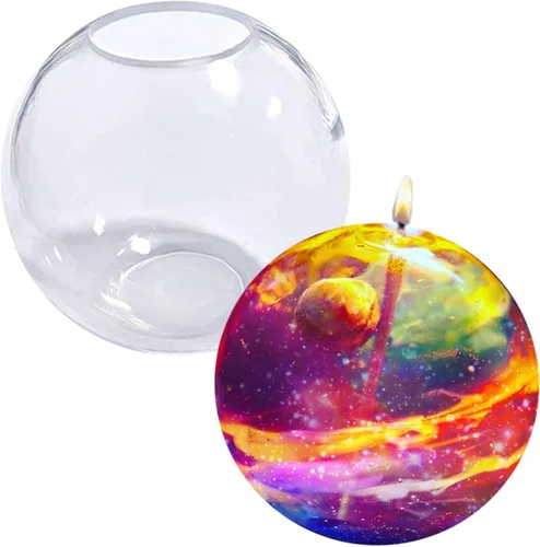 Molde de silicona de esfera para resina epoxi, fabricación de joyas, cera de velas, jabón casero, bomba de baño, una sola pieza, 2.4 pulgadas