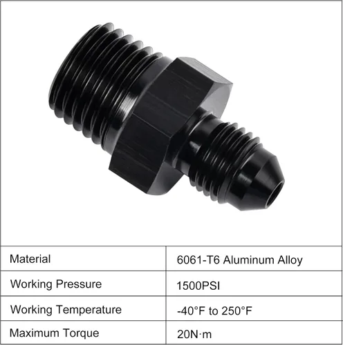 Miniatura 3 de EVIL ENERGY 3AN macho Flare a 1/4 "NPT adaptador de montaje de tubería de aluminio recto negro 4PCS