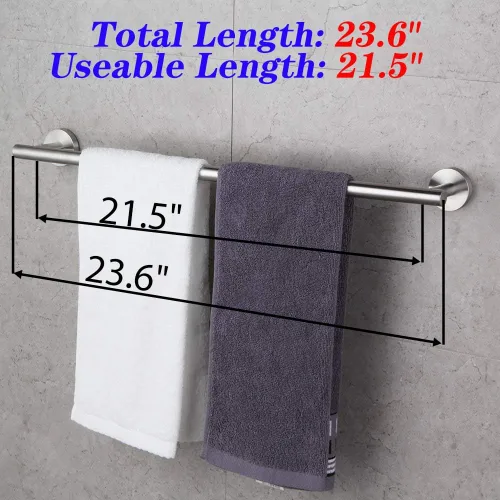 Miniatura 2 de GERZWY Barra para toallas de baño de 24 pulgadas, de acero inoxidable cepillado, estilo contemporáneo, montaje en pared para baño y cocina