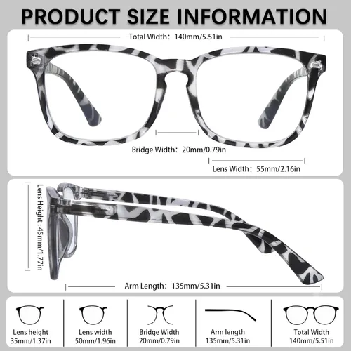 Miniatura 2 de Paquete de 5 lentes de lectura con bloqueo de luz azul, lectores de bisagra de resorte para mujeres y hombres, anteojos nerd con filtro anti rayos