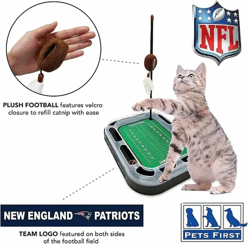 Miniatura 3 de Tabla de rascado para gatos NFL LOS VEGAS Raiders Campo de fútbol americano Juguetes para gatos + Pelota de fútbol de felpa rellena de hierba gatera