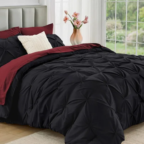 Miniatura 57 de JOLLYVOGUE Juego de edredón tamaño individual de 5 piezas – Juego de ropa de cama tamaño individual en una bolsa para todas las estaciones