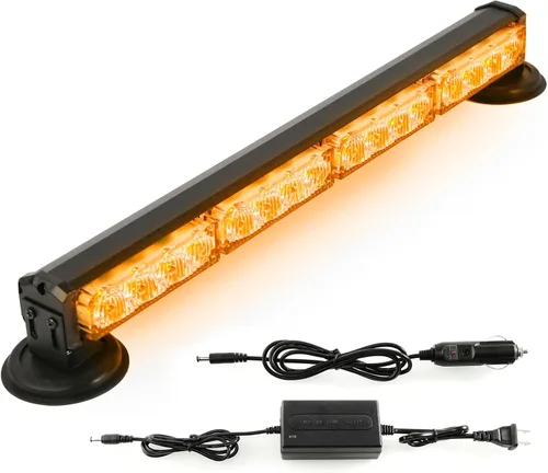 Miniatura 14 de Barra de luces estroboscópicas de emergencia alimentada por batería de 14 pulgadas para camión, vehículo, remolque, recargable, para carretera