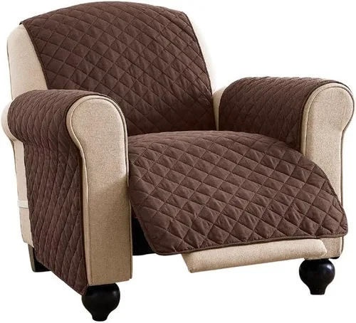Miniatura 27 de Collections Etc - Funda protectora acolchada, reversible y resistente a derrames para muebles con lazos - Cubre el fondo del asiento, el respaldo