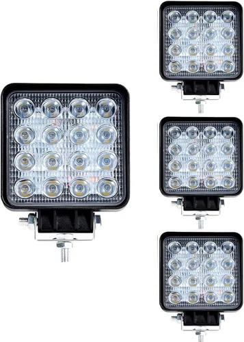 Miniatura 8 de Cápsulas de luz LED para camión, 4 pulgadas, 48 W, luz de trabajo LED, cuadrada, 12 V, 24 V, haz puntal, luces de conducción todoterreno para 2