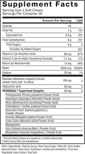 Miniatura 6 de Force Factor Superalimentos potenciadores de colágeno con biotina, ácido hialurónico, bambú y vitaminas para el cabello, la piel y las uñas