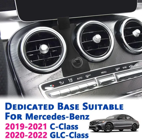 Miniatura 2 de Soporte de teléfono para automóvil para Mercedes Benz Clase C 2019-2021 y Clase GLC 2020-2022 [compatible con funda gruesa] Soporte de teléfono