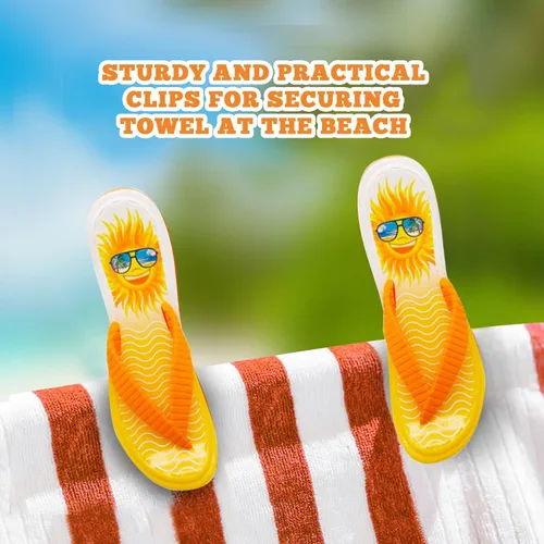 Miniatura 3 de PERFORMORE Clips para toallas de playa, paquete de 2, clips portátiles para toallas, clips de seguridad para sillas de playa, terraza, patio