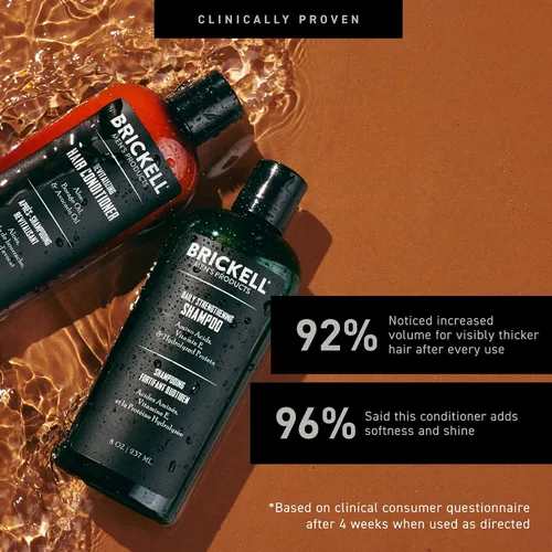 Miniatura 4 de Brickell - Rutina revitalizante diaria para el cuidado del cabello, set de champú y acondicionador para hombres, champú de aceite de menta y árbol