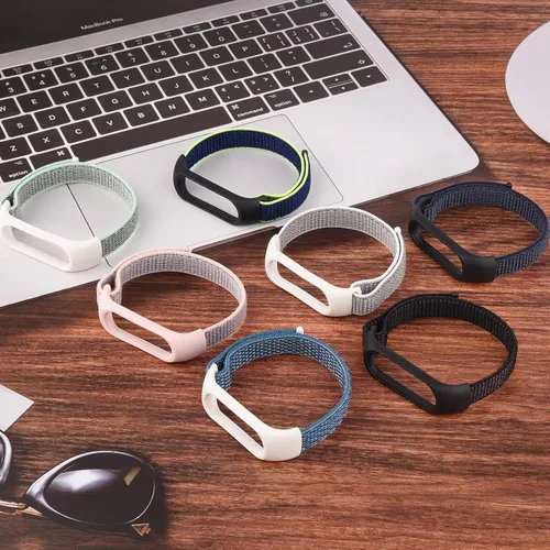 Miniatura 8 de Wanme Bandas de nailon para Amazfit Band 5 correas de repuesto para mujeres y hombres, paquete de 2 correas deportivas de nailon suave compatibles