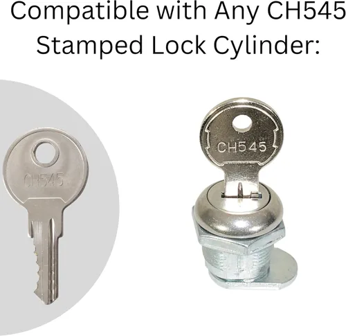 Miniatura 3 de CH545 - Llave de repuesto para gabinete, llave para almacenamiento, archivo, escritorio o gabinetes de seguridad, también conocida como CHK545